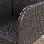 Ensemble de bar rond en osier Brooklyn Outdoor 3 pièces de 66 cm (26 pouces) par Christopher Knight Home