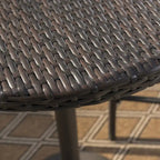 Ensemble de bar rond en osier Brooklyn Outdoor 3 pièces de 66 cm (26 pouces) par Christopher Knight Home