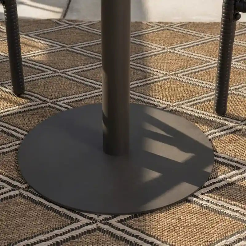 Ensemble de bar rond en osier Brooklyn Outdoor 3 pièces de 66 cm (26 pouces) par Christopher Knight Home