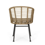 Fauteuils d'extérieur en osier Randy avec coussins résistants à l'eau (lot de 2) par Christopher Knight Home - 56,5 cm L x 57,8 cm l x 76,2 cm H