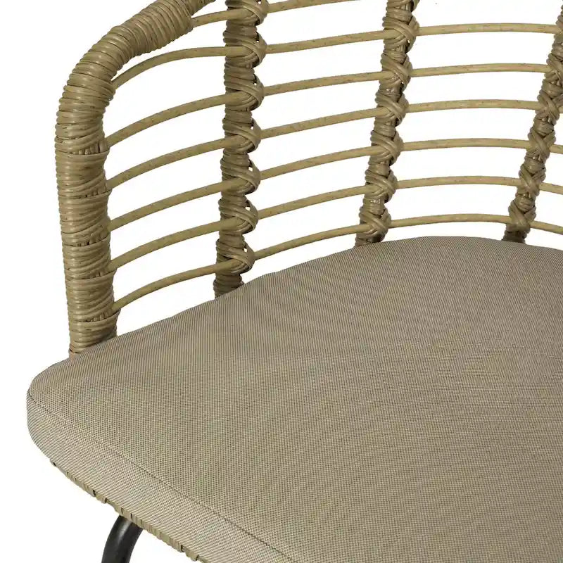 Fauteuils d'extérieur en osier Randy avec coussins résistants à l'eau (lot de 2) par Christopher Knight Home - 56,5 cm L x 57,8 cm l x 76,2 cm H