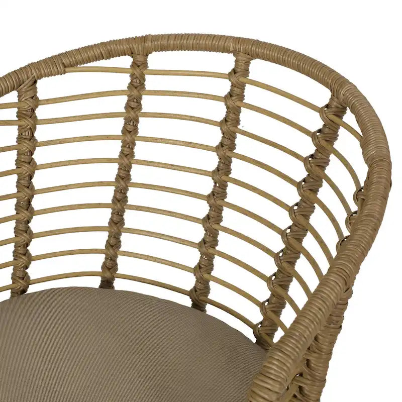 Fauteuils d'extérieur en osier Randy avec coussins résistants à l'eau (lot de 2) par Christopher Knight Home - 56,5 cm L x 57,8 cm l x 76,2 cm H