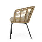 Fauteuils d'extérieur en osier Randy avec coussins résistants à l'eau (lot de 2) par Christopher Knight Home - 56,5 cm L x 57,8 cm l x 76,2 cm H