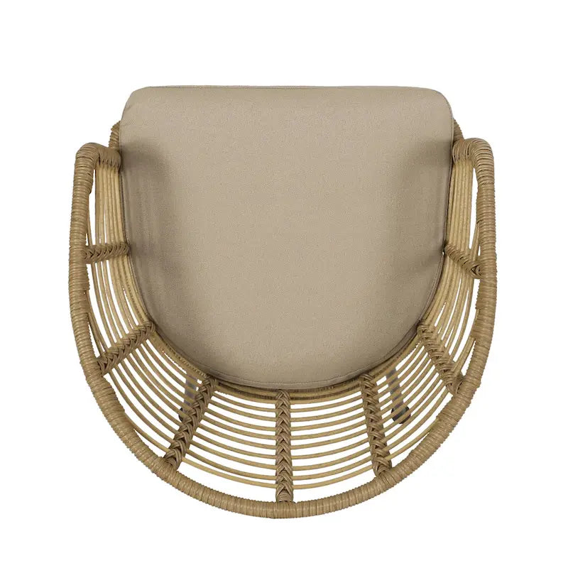 Fauteuils d'extérieur en osier Randy avec coussins résistants à l'eau (lot de 2) par Christopher Knight Home - 56,5 cm L x 57,8 cm l x 76,2 cm H