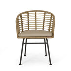 Fauteuils d'extérieur en osier Randy avec coussins résistants à l'eau (lot de 2) par Christopher Knight Home - 56,5 cm L x 57,8 cm l x 76,2 cm H