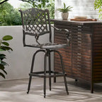Tabouret de bar d'extérieur Avon en fonte d'aluminium cuivrée par Christopher Knight Home - 55,9 cm (P) x 64,8 cm (L) x 126,4 cm (H)