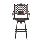 Tabouret de bar d'extérieur Avon en fonte d'aluminium cuivrée par Christopher Knight Home - 55,9 cm (P) x 64,8 cm (L) x 126,4 cm (H)