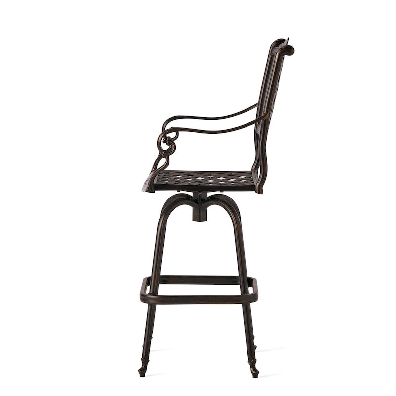 Tabouret de bar d'extérieur Avon en fonte d'aluminium cuivrée par Christopher Knight Home - 55,9 cm (P) x 64,8 cm (L) x 126,4 cm (H)