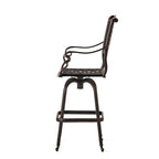 Tabouret de bar d'extérieur Avon en fonte d'aluminium cuivrée par Christopher Knight Home - 55,9 cm (P) x 64,8 cm (L) x 126,4 cm (H)