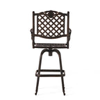 Tabouret de bar d'extérieur Avon en fonte d'aluminium cuivrée par Christopher Knight Home - 55,9 cm (P) x 64,8 cm (L) x 126,4 cm (H)