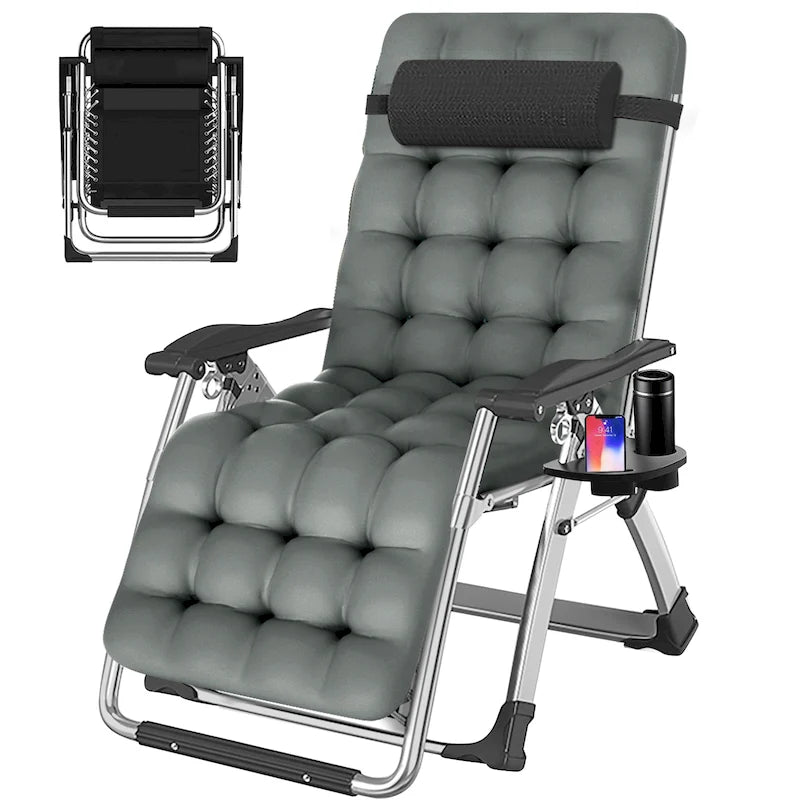 Fauteuil zéro gravité DoCred, fauteuil inclinable avec coussin et oreiller