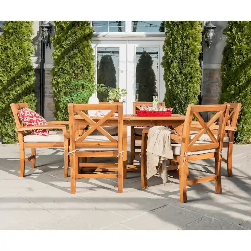Ensemble de salle à manger d'extérieur extensible Middlebrook Surfside 7 pièces en acacia - 55-79 x 35 x 30 po (hauteur)