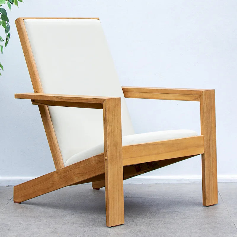 Chaise Adirondack moderne Cambridge Casual Napa en bois de teck rembourré