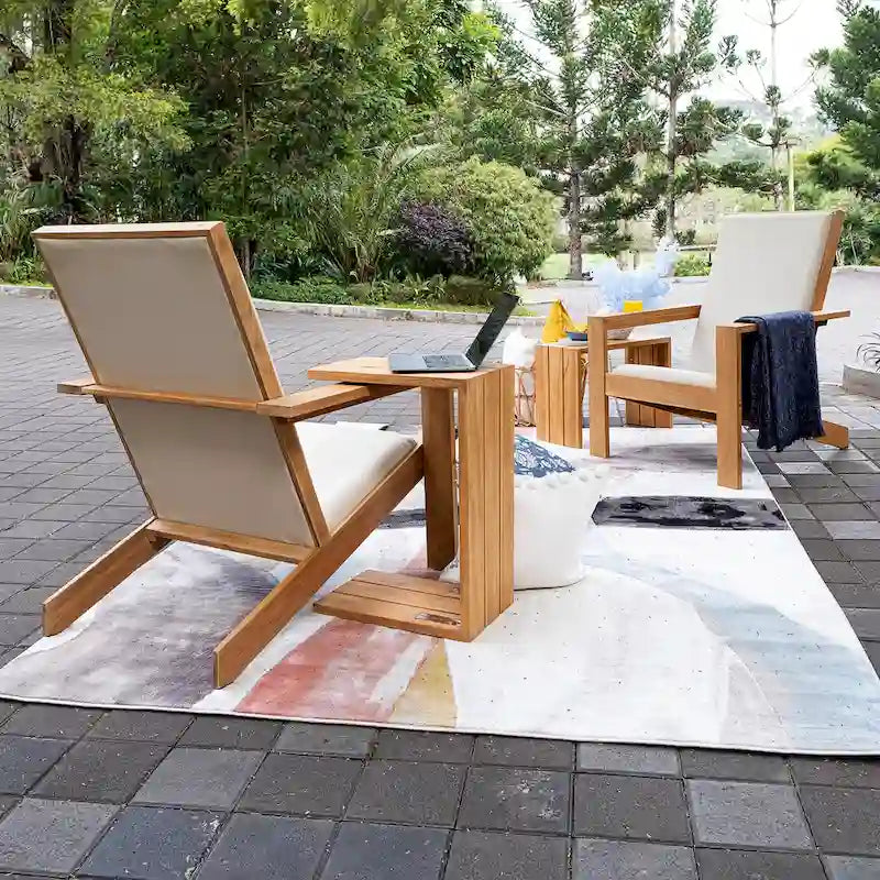 Chaise Adirondack moderne Cambridge Casual Napa en bois de teck rembourré