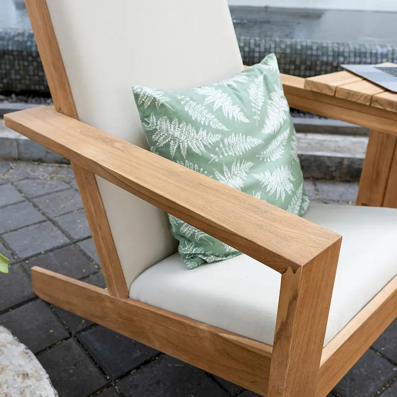 Chaise Adirondack moderne Cambridge Casual Napa en bois de teck rembourré