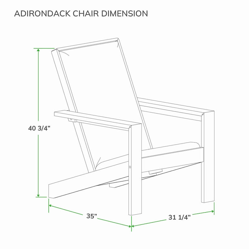 Chaise Adirondack moderne Cambridge Casual Napa en bois de teck rembourré