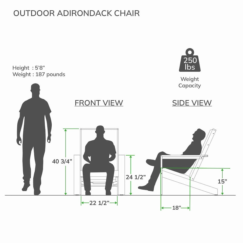 Chaise Adirondack moderne Cambridge Casual Napa en bois de teck rembourré