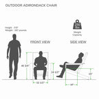 Chaise Adirondack moderne Cambridge Casual Napa en bois de teck rembourré