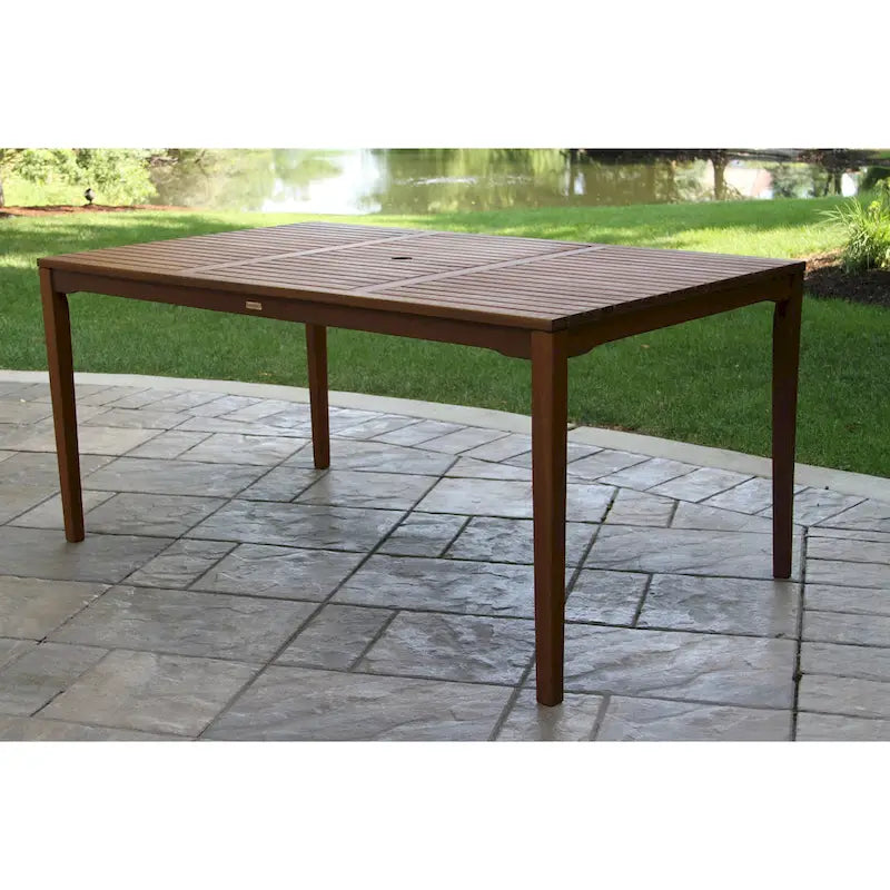 Ensemble de salle à manger Eilaf 7 pièces en eucalyptus avec chaises empilables en corde