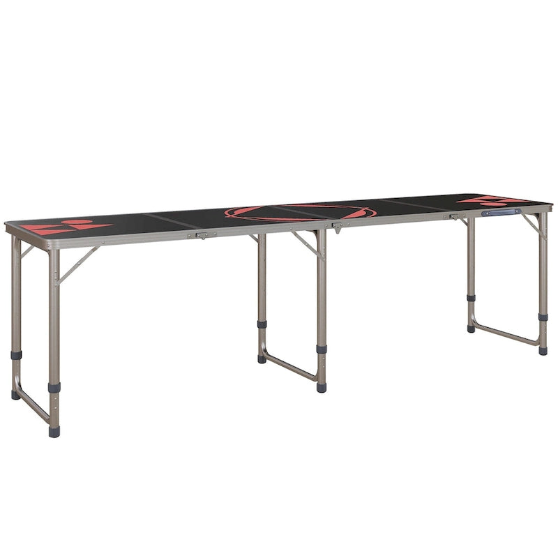 Table de beer pong portable Outsunny de 2,4 m avec pieds réglables, table de camping pliante, table de pique-nique en aluminium