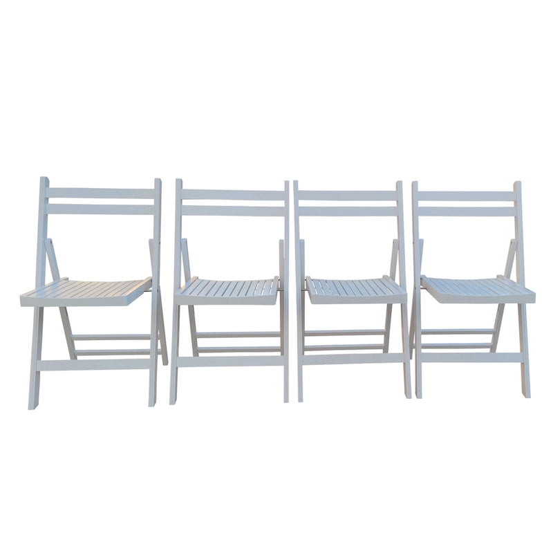 Ensemble de 4 chaises pliantes en bois blanc