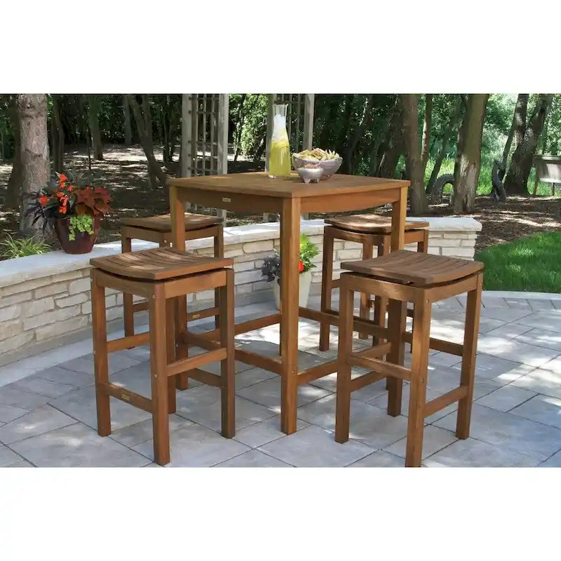 Tabouret de bar Eilaf en eucalyptus, lot de 2. - Non disponible