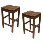 Tabouret de bar Eilaf en eucalyptus, lot de 2. - Non disponible