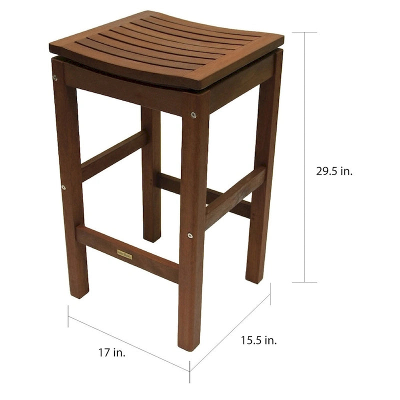 Tabouret de bar Eilaf en eucalyptus, lot de 2. - Non disponible