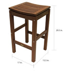 Tabouret de bar Eilaf en eucalyptus, lot de 2. - Non disponible