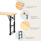 Table de camping pliante d'extérieur, idéale pour les pique-niques et les bières, avec trou pour parasol. Elle est également parfaite pour le camping et les pique-niques.