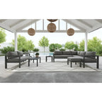 Grayton Gray Aluminum Ottoman - 26 x 18 x 21