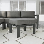 Pouf en aluminium gris Grayton - 26 x 18 x 21