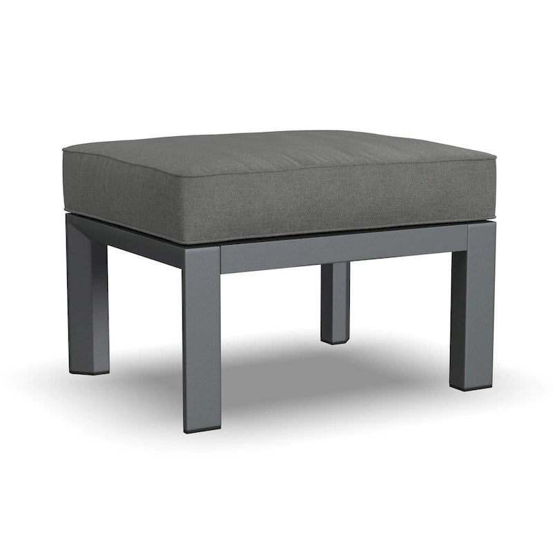Pouf en aluminium gris Grayton - 26 x 18 x 21