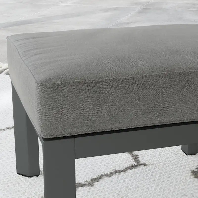Pouf en aluminium gris Grayton - 26 x 18 x 21