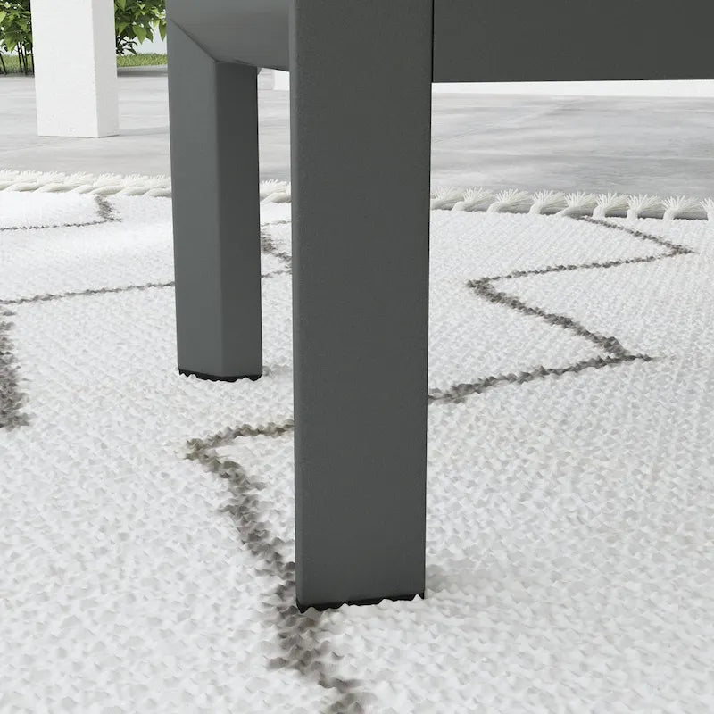 Pouf en aluminium gris Grayton - 26 x 18 x 21