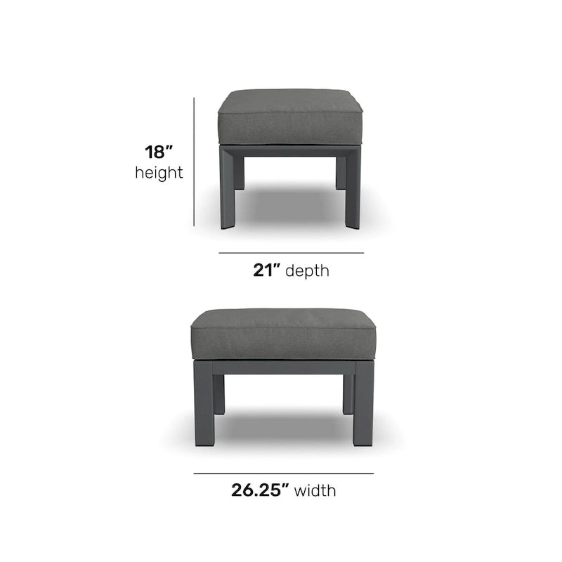 Pouf en aluminium gris Grayton - 26 x 18 x 21