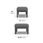 Pouf en aluminium gris Grayton - 26 x 18 x 21