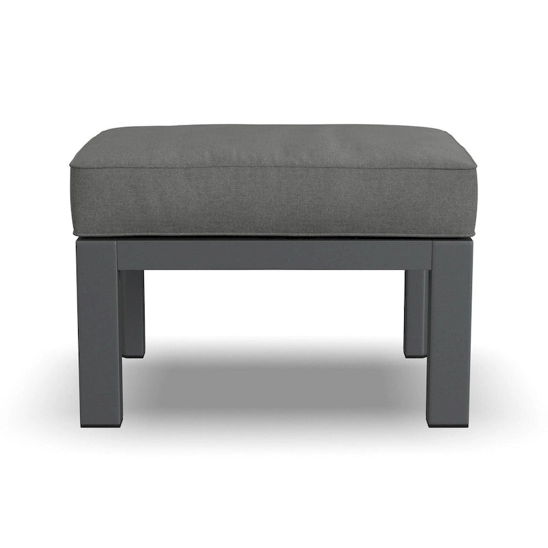 Pouf en aluminium gris Grayton - 26 x 18 x 21