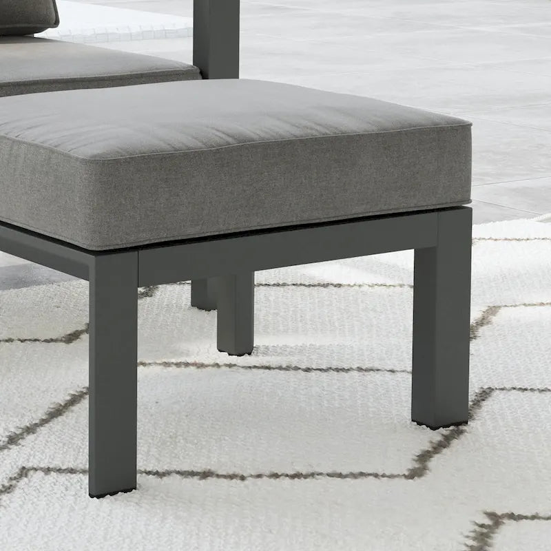 Pouf en aluminium gris Grayton - 26 x 18 x 21