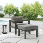 Pouf en aluminium gris Grayton - 26 x 18 x 21