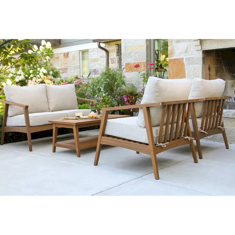 Ensemble de conversation moderne en eucalyptus Eilaf 6 pièces
