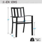 Ensemble de patio MAISON ARTS 5 pièces comprenant une table en faux bois et des chaises empilables en métal - Ensemble de 5 pièces