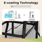 Ensemble de patio MAISON ARTS 5 pièces comprenant une table en faux bois et des chaises empilables en métal - Ensemble de 5 pièces