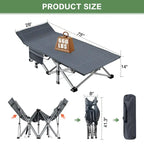 Lit de camp pliant DoCred avec matelas de 8,4 cm (3,3 pouces), capacité de charge de 300 kg (660 lb) - 752814