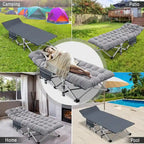 Lit de camp pliant DoCred avec matelas de 8,4 cm (3,3 pouces), capacité de charge de 300 kg (660 lb) - 752814