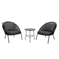 Solana Black Rope 2 Person Stacking Seating Group with Cushions