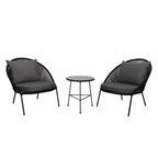 Solana Black Rope 2 Person Stacking Seating Group with Cushions
