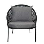 Ensemble de sièges empilables Solana Black Rope pour 2 personnes avec coussins