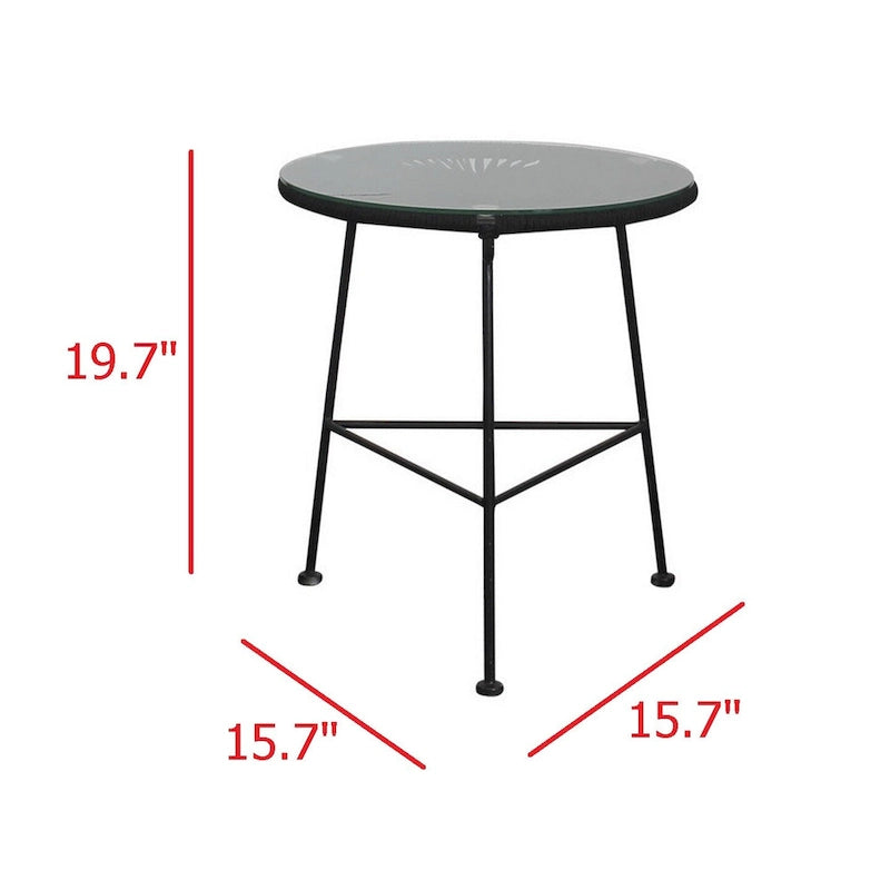 Ensemble de sièges empilables Solana Black Rope pour 2 personnes avec coussins