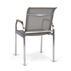 Paire de fauteuils d'extérieur en acier inoxydable Aruba et revêtement vinyle, par Homestyles